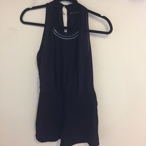 Zara Basic Black Romper with Cutouts